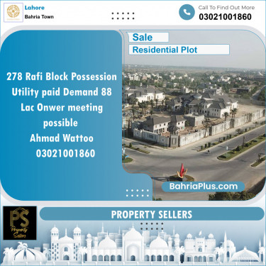 Residential Plot for Sale in Bahria Town, Lahore - (BP-134681)