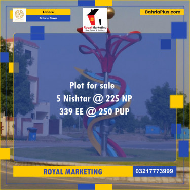Residential Plot for Sale in Bahria Town, Lahore - (BP-134685)