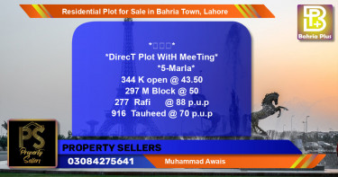 Residential Plot for Sale in Bahria Town, Lahore - (BP-134688)