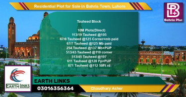 Residential Plot for Sale in Bahria Town, Lahore - (BP-134698)