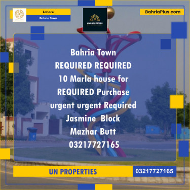 Residential Plot for Sale in Bahria Town, Lahore - (BP-134722)