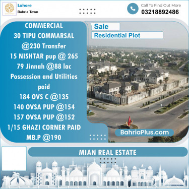 Residential Plot for Sale in Bahria Town, Lahore - (BP-134723)