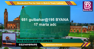 Residential Plot for Sale in Bahria Town, Lahore - (BP-134727)