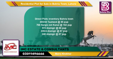 Residential Plot for Sale in Sector F - Tauheed Block -  Bahria Town, Lahore - (BP-134749)