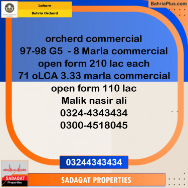 Residential Plot for Sale in Bahria Orchard, Lahore - (BP-134796)