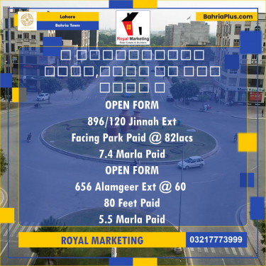 Residential Plot for Sale in Bahria Town, Lahore - (BP-134857)