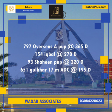 Residential Plot for Sale in Bahria Town, Lahore - (BP-134913)