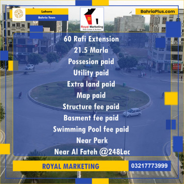 Residential Plot for Sale in Sector E - Rafi Ext. Block -  Bahria Town, Lahore - (BP-134920)