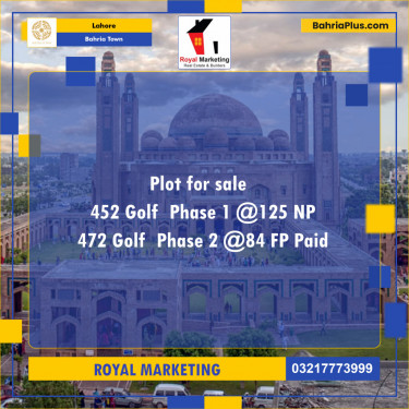 Residential Plot for Sale in Bahria Town, Lahore - (BP-134927)