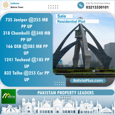 Residential Plot for Sale in Bahria Town, Lahore - (BP-134940)