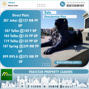 Residential Plot for Sale in Bahria Town, Lahore - (BP-134942)