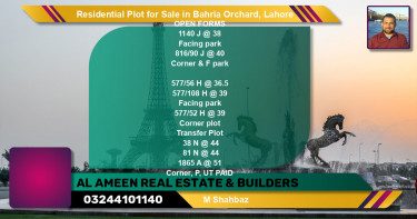 Residential Plot for Sale in Bahria Orchard, Lahore - (BP-134948)
