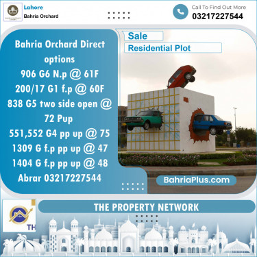 Residential Plot for Sale in Bahria Orchard, Lahore - (BP-134987)