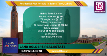 Residential Plot for Sale in Sector D - BB Block -  Bahria Town, Lahore - (BP-135013)