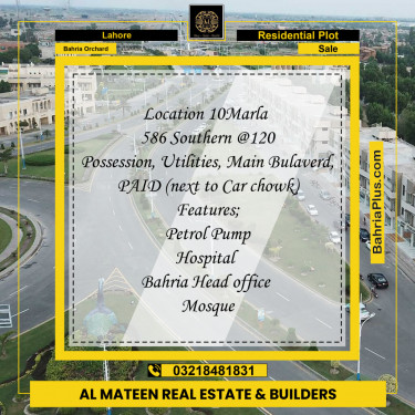 Residential Plot for Sale in Bahria Orchard, Lahore - (BP-135028)