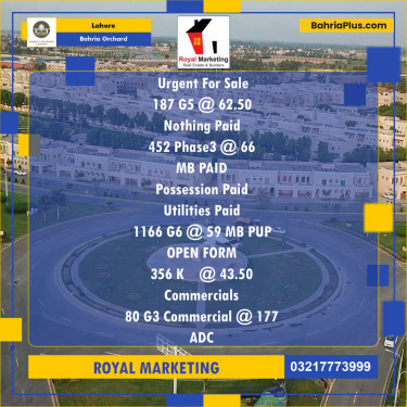 Residential Plot for Sale in Bahria Orchard, Lahore - (BP-135040)
