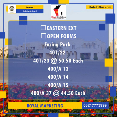 Residential Plot for Sale in Bahria Orchard, Lahore - (BP-135090)