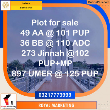 Residential Plot for Sale in Bahria Town, Lahore - (BP-135092)