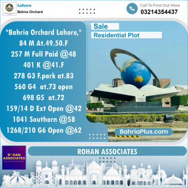 Residential Plot for Sale in Bahria Orchard, Lahore - (BP-135111)