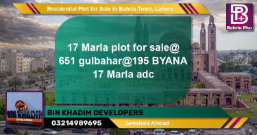 Residential Plot for Sale in Bahria Town, Lahore - (BP-135113)