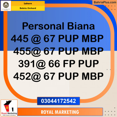 Residential Plot for Sale in Bahria Orchard, Lahore - (BP-135177)