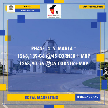 Residential Plot for Sale in Bahria Orchard, Lahore - (BP-135194)