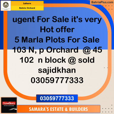 Residential Plot for Sale in Bahria Orchard, Lahore - (BP-135196)