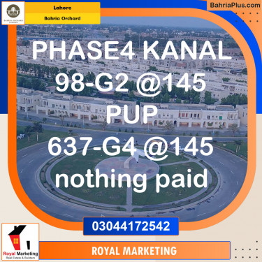 Residential Plot for Sale in Bahria Orchard, Lahore - (BP-135198)