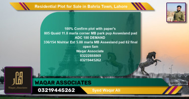 Residential Plot for Sale in Bahria Town, Lahore - (BP-135255)