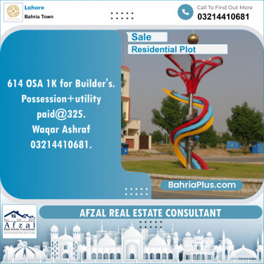 Residential Plot for Sale in Bahria Town, Lahore - (BP-135309)