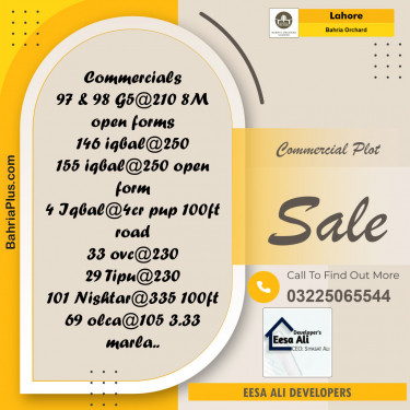 Commercial Plot for Sale in Bahria Orchard, Lahore - (BP-135310)