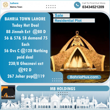 Residential Plot for Sale in Bahria Town, Lahore - (BP-135383)
