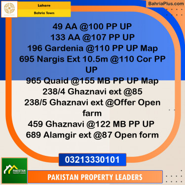 Residential Plot for Sale in Bahria Town, Lahore - (BP-135446)