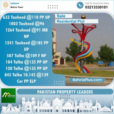 Residential Plot for Sale in Bahria Town, Lahore - (BP-135449)