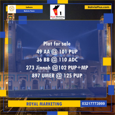 Residential Plot for Sale in Bahria Town, Lahore - (BP-135457)
