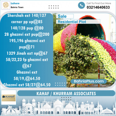 Residential Plot for Sale in Bahria Town, Lahore - (BP-135555)