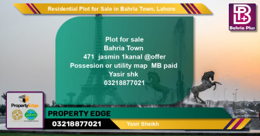 Residential Plot for Sale in Bahria Town, Lahore - (BP-135568)