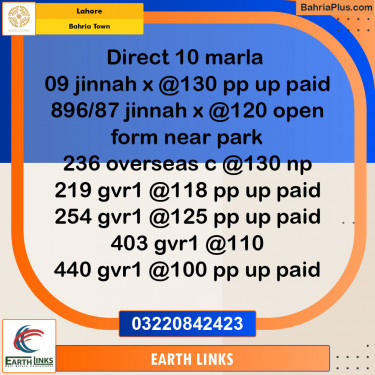 Residential Plot for Sale in Bahria Town, Lahore - (BP-135604)