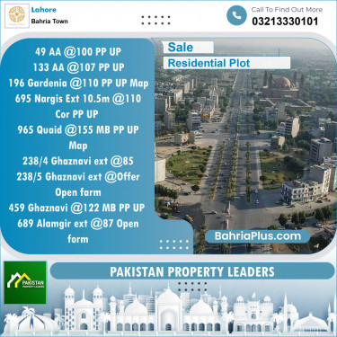 Residential Plot for Sale in Bahria Town, Lahore - (BP-135667)