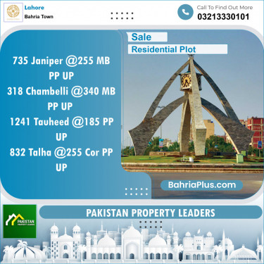 Residential Plot for Sale in Bahria Town, Lahore - (BP-135670)