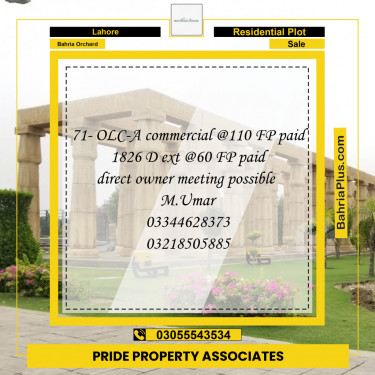 Residential Plot for Sale in Bahria Orchard, Lahore - (BP-135678)