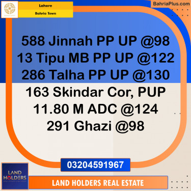 Residential Plot for Sale in Bahria Town, Lahore - (BP-135734)
