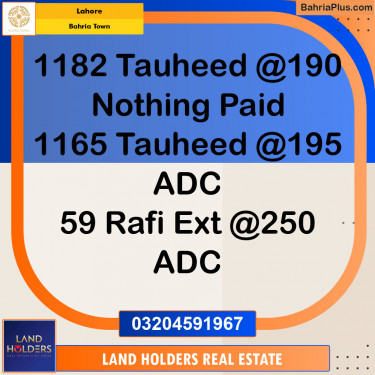 Residential Plot for Sale in Bahria Town, Lahore - (BP-135745)