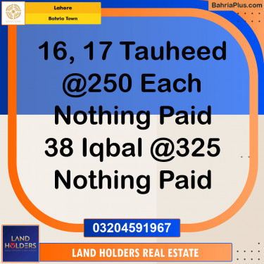 Commercial Plot for Sale in Bahria Town, Lahore - (BP-135746)