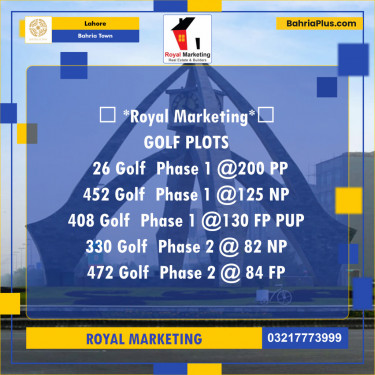 Residential Plot for Sale in Bahria Town, Lahore - (BP-135761)