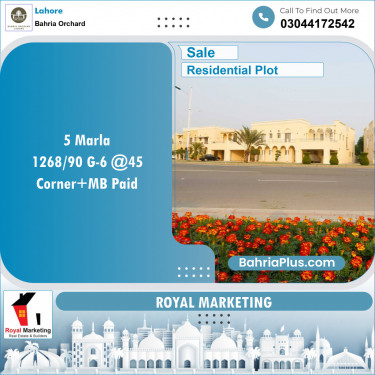 Residential Plot for Sale in Bahria Orchard, Lahore - (BP-135792)