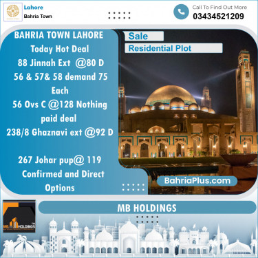 Residential Plot for Sale in Bahria Town, Lahore - (BP-135803)