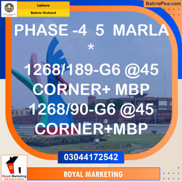 Residential Plot for Sale in Bahria Orchard, Lahore - (BP-135812)