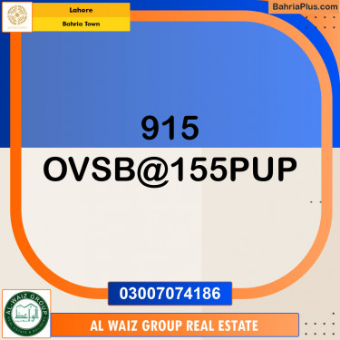 Residential Plot for Sale in Overseas B Ext -  Bahria Town, Lahore - (BP-135855)