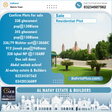 Residential Plot for Sale in Bahria Town, Lahore - (BP-135889)